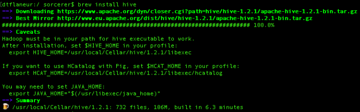 Install Setup For Hive On Mac Brew